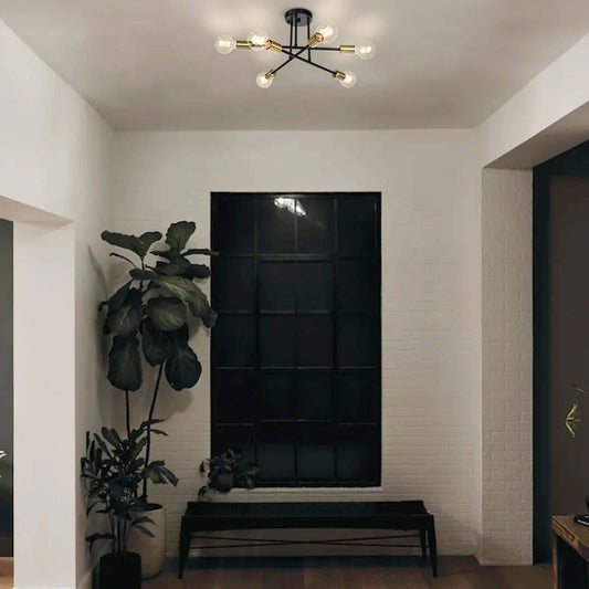 Plafonnier semi-encastré Sputnik moderne en métal, 60 cm (23,62 po), 60 cm (23,62 po).