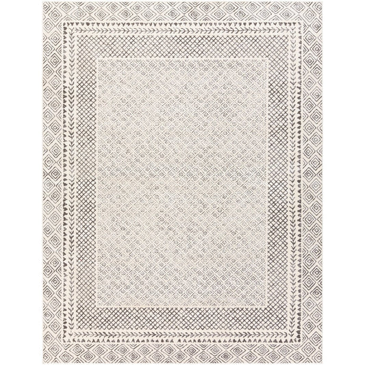 Tapis Livabliss Tiffany gris à bordure bohème