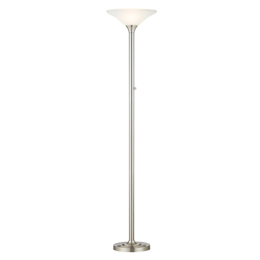 Lampadaire torche à LED Artiva USA 71 avec abat-jour en verre martelé - 71