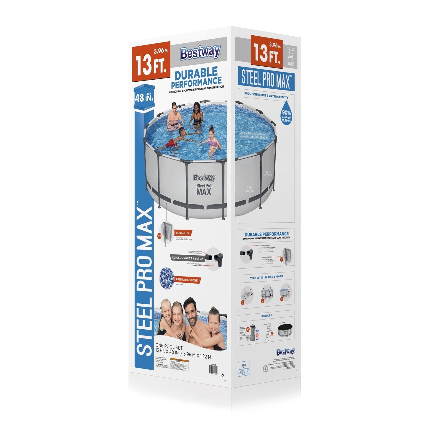 Piscine hors sol ronde Bestway Steel Pro MAX avec pompe et couverture