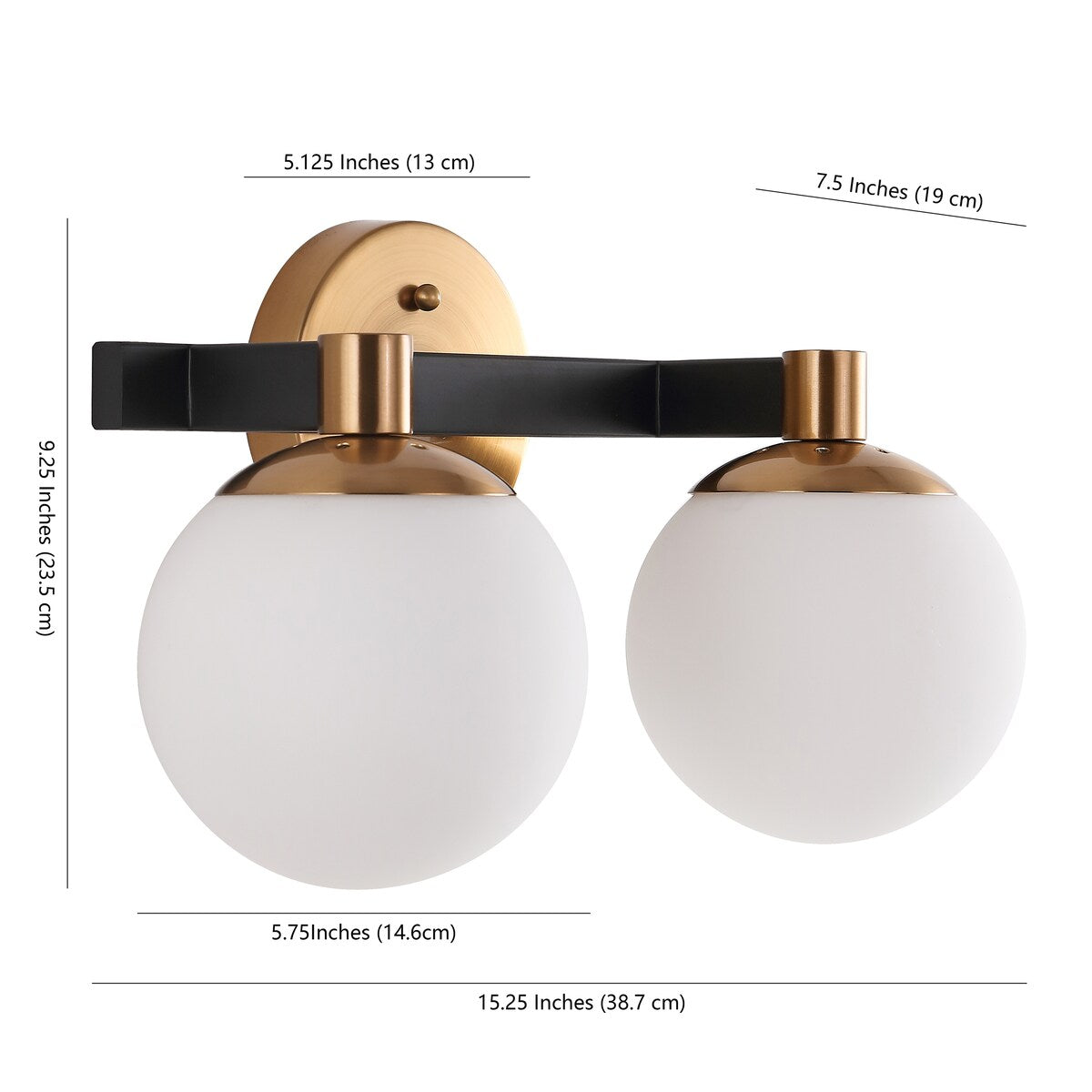 Meuble-lavabo moderne et contemporain Cecil Globe en métal et verre dépoli avec éclairage LED, par JONATHAN Y