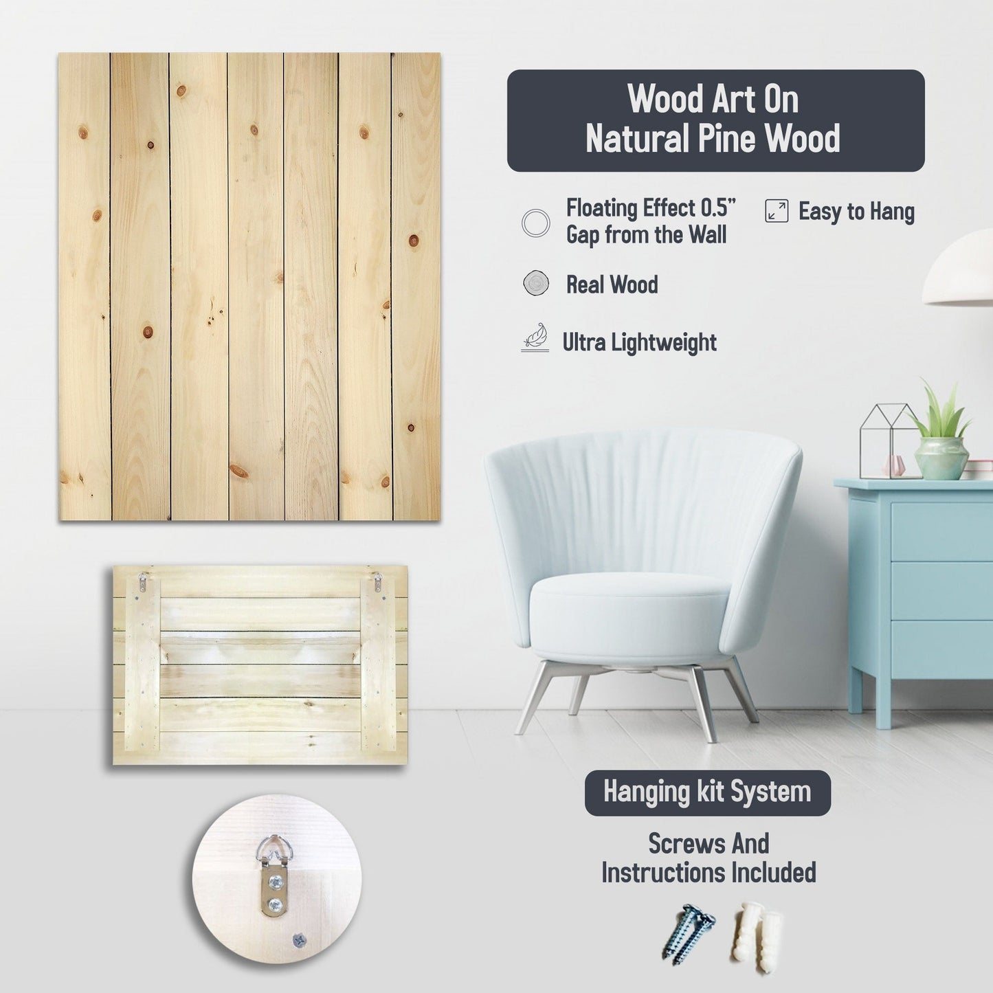 Designart « Bataille de crabes côtiers bleus », impression nautique et côtière sur bois de pin naturel - Bleu