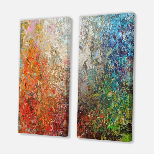 Ensemble de 2 toiles abstraites Designart Board Stained Abstract Art