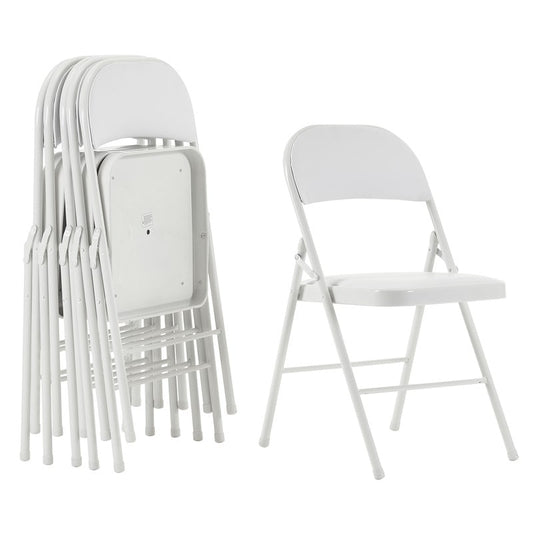 Chaises élégantes pliables en fer et PVC blanc pour congrès et expositions