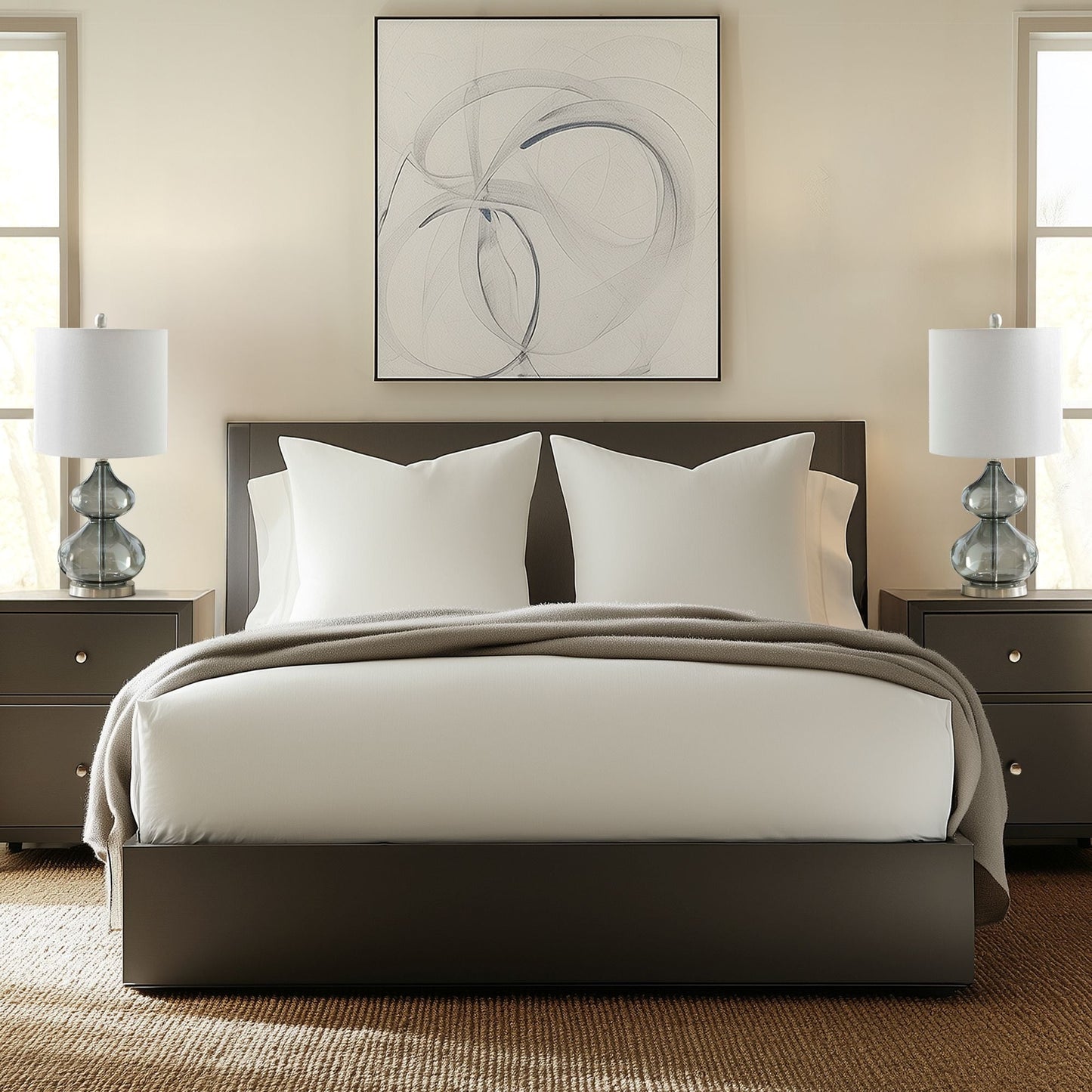 Lampe de table en verre en forme de gourde incurvée, lot de 2