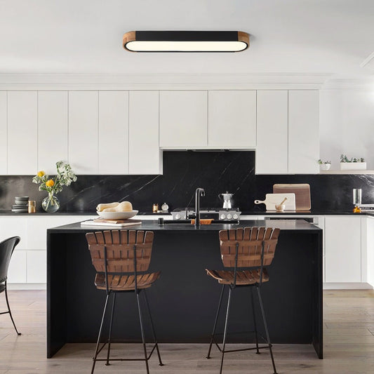 Plafonnier LED ovale à intensité variable Farmhouse Wood - 37 3000 K/6000 K