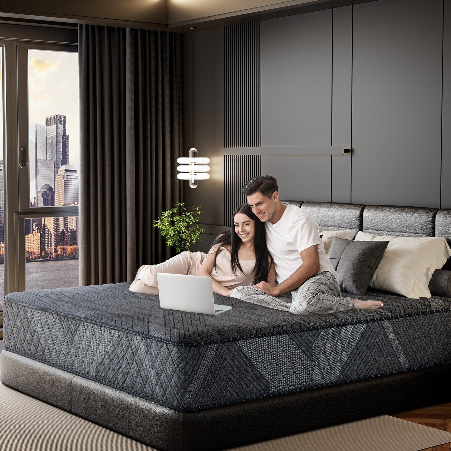 Matelas hybride en mousse à mémoire de forme SweDrea Plush 8/12 po, respirant et rafraîchissant, certifié CertiPUR-US, SGS et OEKO-TEX