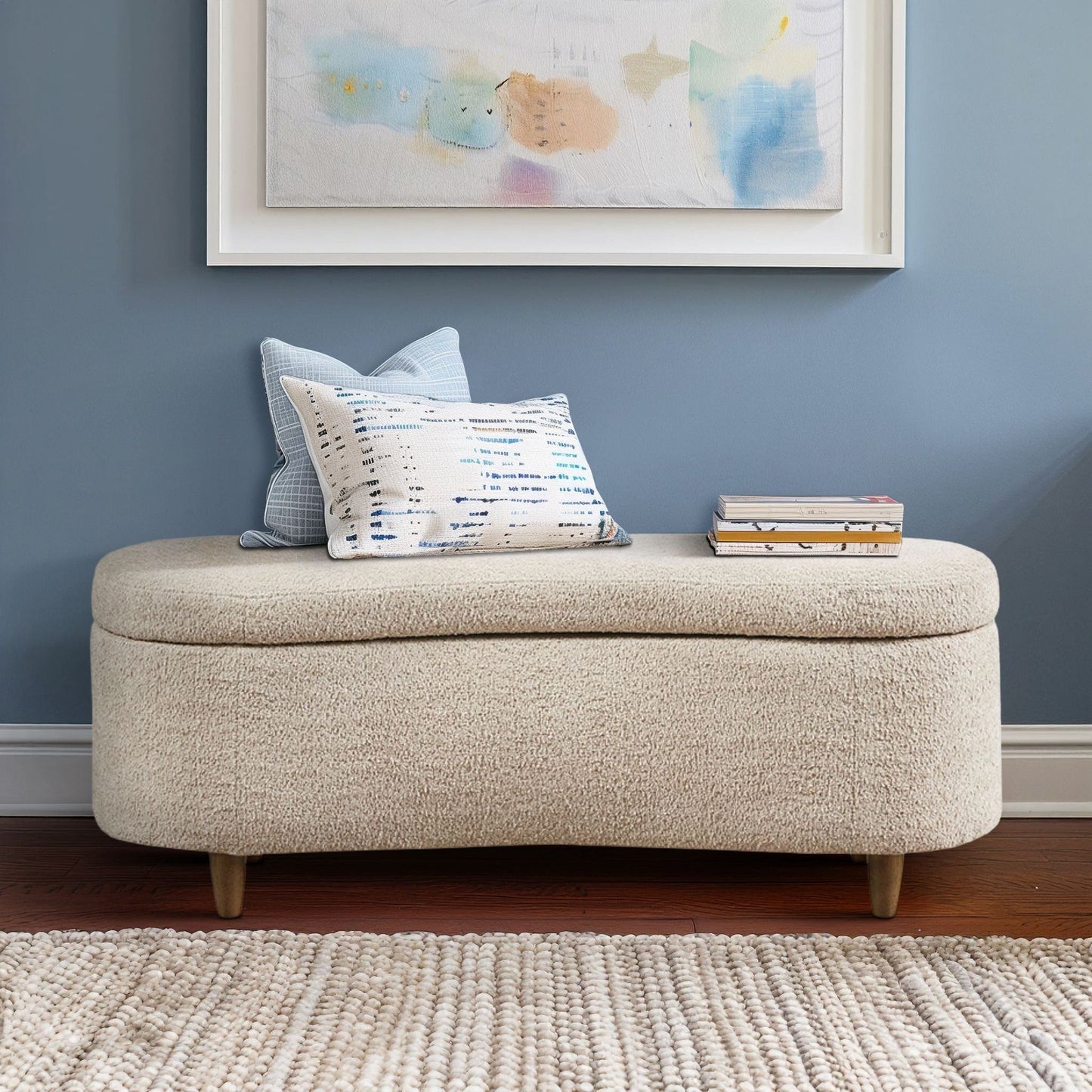 Banc d'appoint de rangement incurvé de style boucle INK IVY Bailey