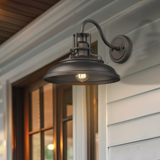 Appliques murales d'intérieur/extérieur, appliques murales à col de cygne style ferme vintage, finition bronze huilé