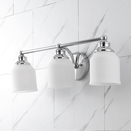 Applique murale LED style ferme/cottage Jayne en fer et verre dépoli, par JONATHAN Y