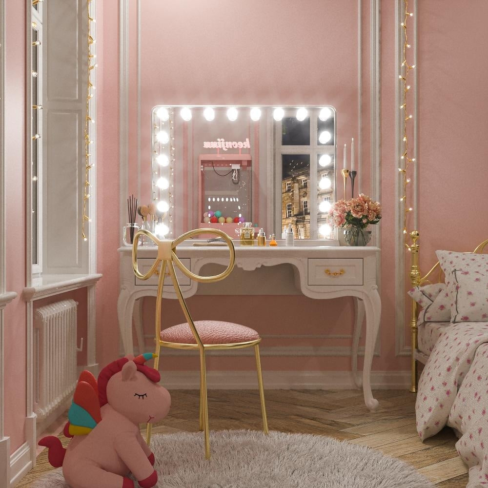 Miroir de maquillage Hollywood Keonjinn à LED avec 15/18 lumières LED
