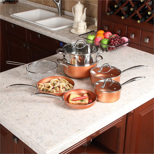 Ensemble de 12/30 pièces de batterie de cuisine antiadhésive à induction Kitchen Academy