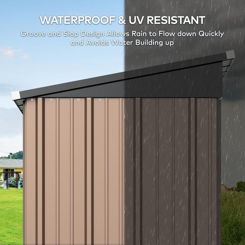 Abri de jardin en métal avec porte verrouillable pour rangement extérieur, meubles de jardin et outils