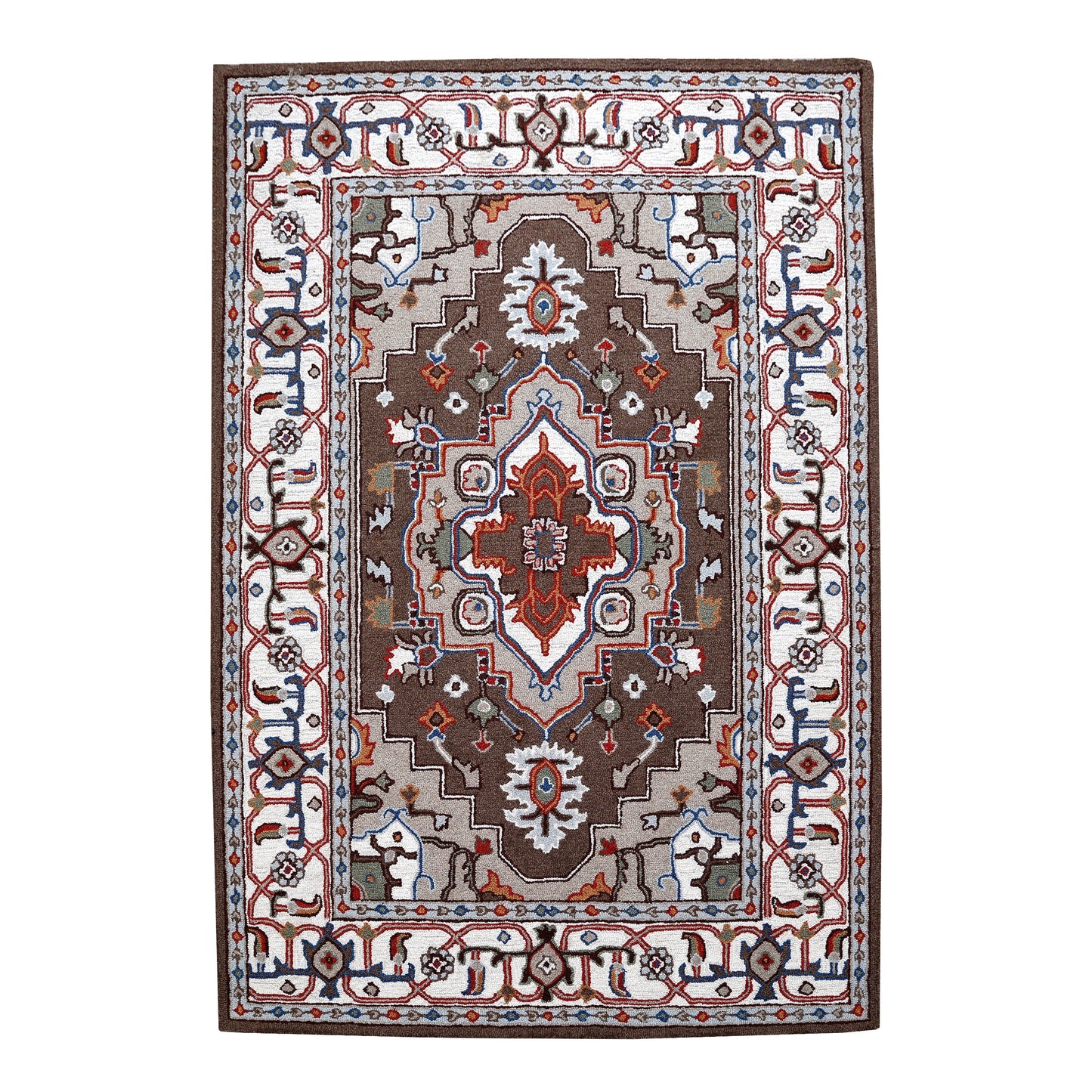 Tapis persan traditionnel en laine, fait main, motif floral George Towne Living