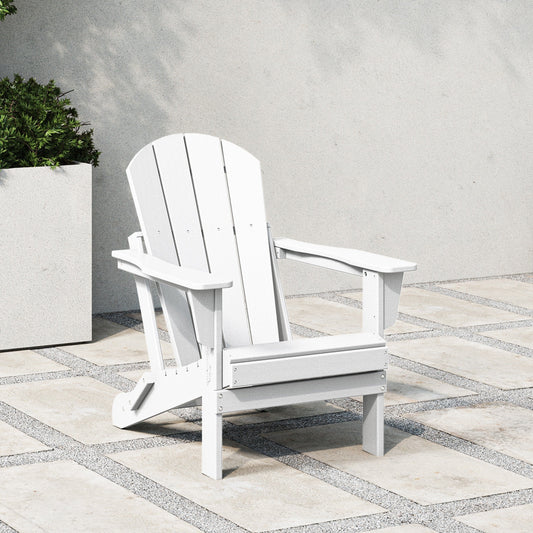 Chaise pliante Adirondack Polytrends Laguna résistante à la décoloration et aux intempéries pour patio extérieur