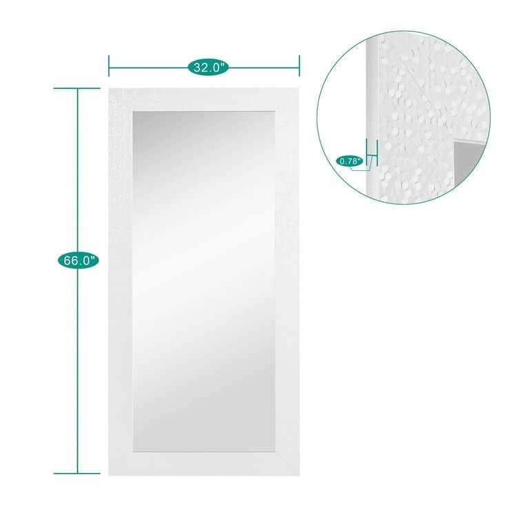 Miroir vertical pleine longueur haut de gamme à motif mosaïque - Sur pied, à incliner, autoportant - Miroir de dressing en pied