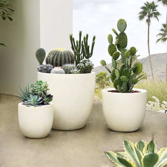 Pot de fleurs conique rond en oxyde de magnésium (MgO), pour intérieur et extérieur