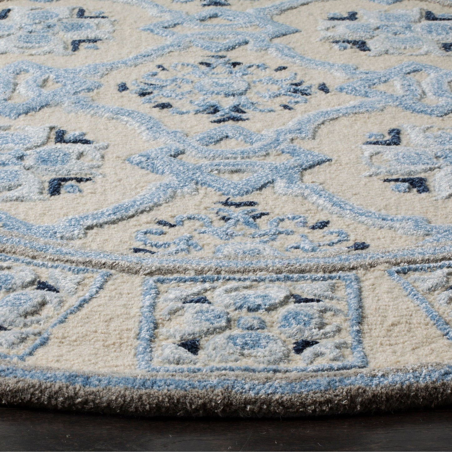 Tapis en laine Bella Rodica moderne à motif floral fait main SAFAVIEH