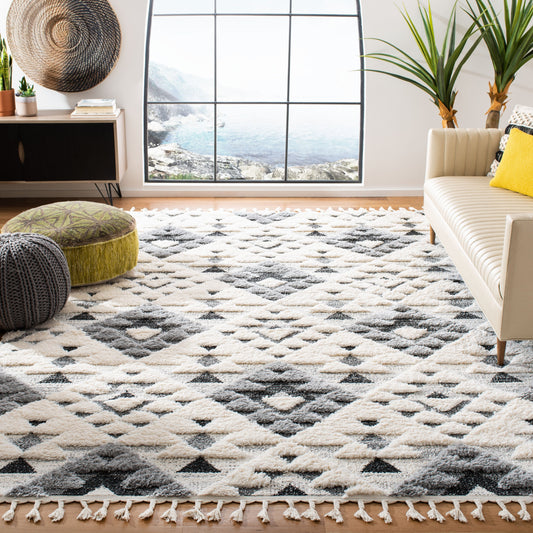 Tapis SAFAVIEH marocain à franges et poils longs Delores, épaisseur 5 cm