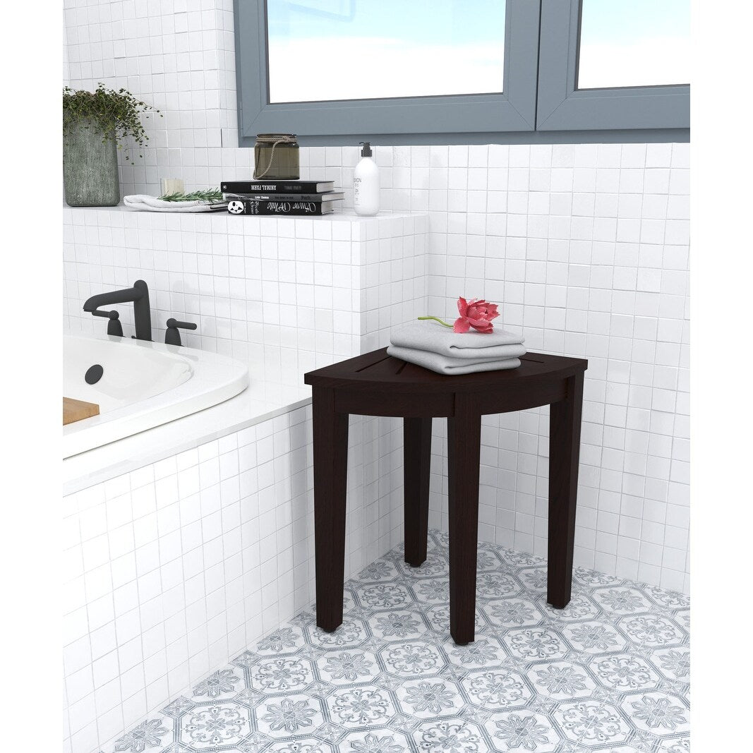 Banc de douche d'angle original Kai en teck