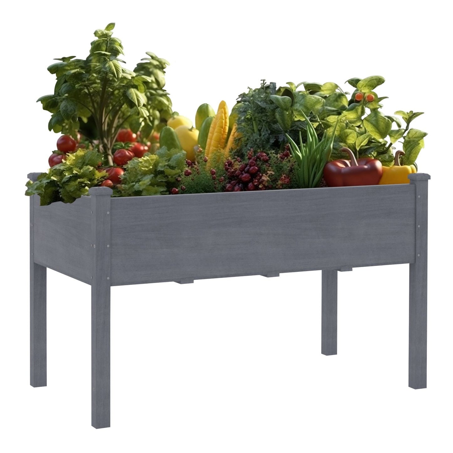 Jardinière surélevée en bois VEIKOUS avec trous de drainage - 119 cm (L) x 57 cm (P) x 77 cm (H)