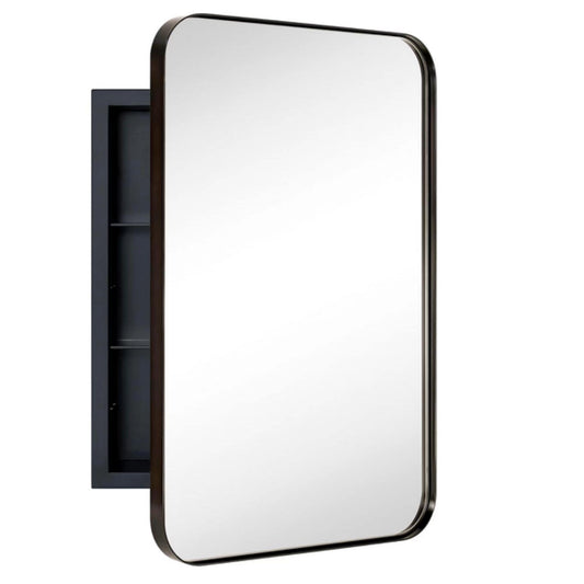 Armoire à pharmacie encastrée TEHOME WH avec miroir et étagères réglables