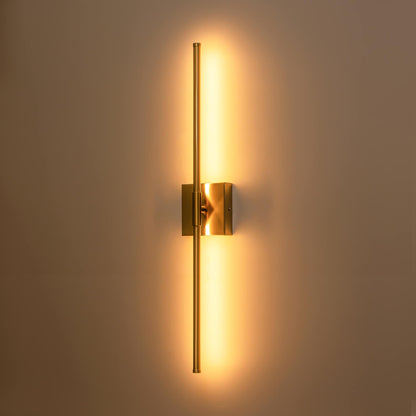 Applique murale LED linéaire moderne à 1 lumière, noire/dorée/nickel, à intensité variable, pour salle de bain.