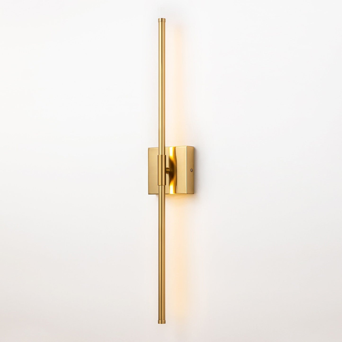 Applique murale LED linéaire moderne à 1 lumière, noire/dorée/nickel, à intensité variable, pour salle de bain.