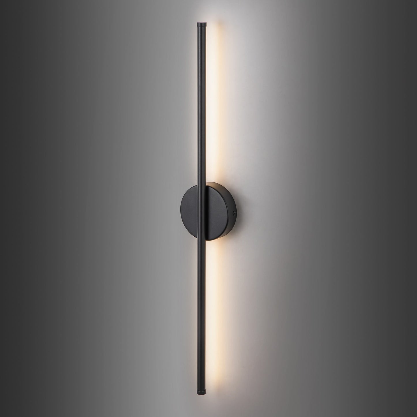 Applique murale LED linéaire moderne à 1 lumière, noire/dorée/nickel, à intensité variable, pour salle de bain.