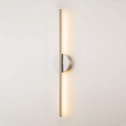 Applique murale LED linéaire moderne à 1 lumière, noire/dorée/nickel, à intensité variable, pour salle de bain.