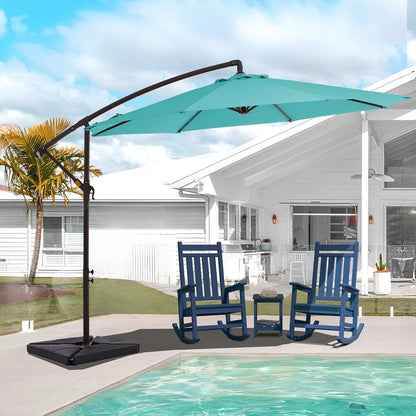 Parasol déporté à manivelle en acier de 10 pieds avec base lestée