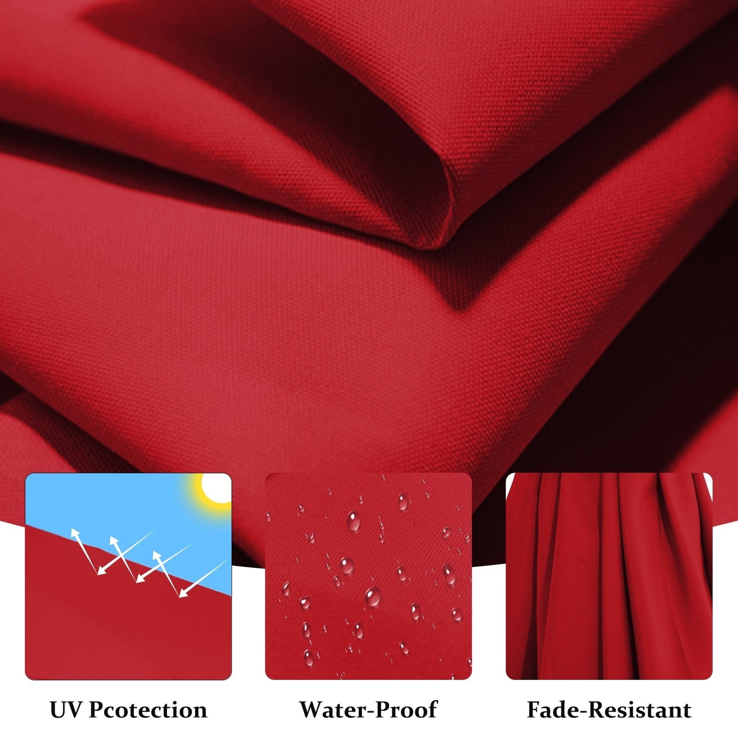 Parasol déporté suspendu à manivelle en acier de 3 m