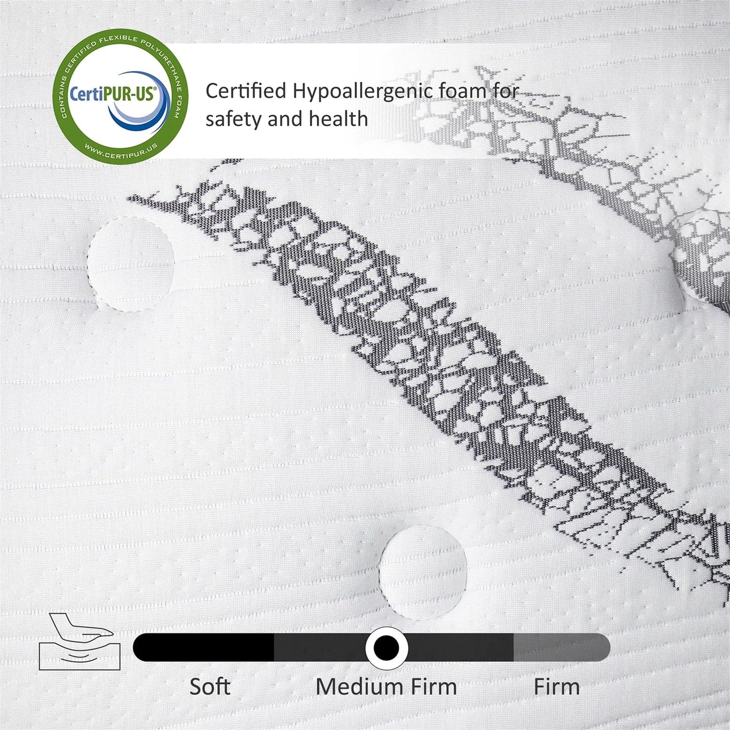 Matelas hybride en mousse à mémoire de forme de 12 pouces dans une boîte