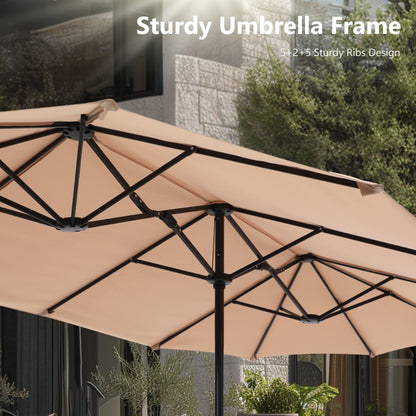 Parasol de terrasse double face extra large de 4 m (13 pi) avec manivelle, MAISON ARTS
