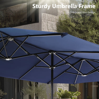Parasol de terrasse double face extra large de 4 m (13 pi) avec manivelle, MAISON ARTS