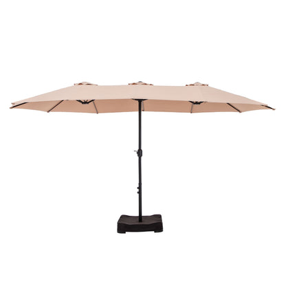 Parasol double extra large de 15 pieds pour patio double face de MAISON ARTS avec base incluse