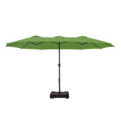 Parasol double extra large de 15 pieds pour patio double face de MAISON ARTS avec base incluse