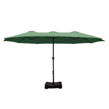 Parasol double extra large de 15 pieds pour patio double face de MAISON ARTS avec base incluse