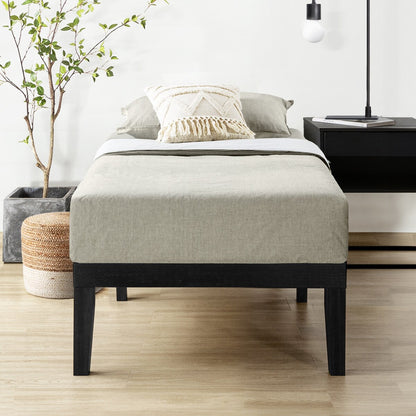 Cadre de lit plateforme classique en bois massif de 16 pouces, disponible en plusieurs finitions