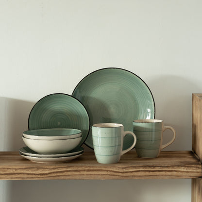 Service de vaisselle Spin Wash, tasses, assiettes à salade et assiettes plates, bols, vaisselle de haute qualité