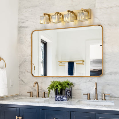 Applique murale de salle de bain à 2/3/4/5 lumières avec abat-jour en cristal