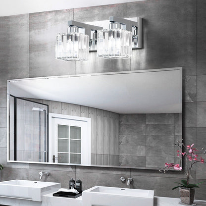 Applique murale de salle de bain à 2/3/4/5 lumières avec abat-jour en cristal