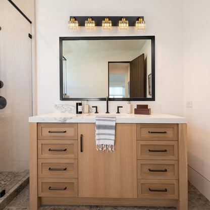 Applique murale de salle de bain à 2/3/4/5 lumières avec abat-jour en cristal