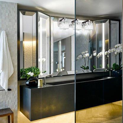 Applique murale de salle de bain à 2/3/4/5 lumières avec abat-jour en cristal