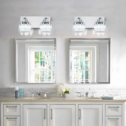 Applique murale de salle de bain à 2/3/4/5 lumières avec abat-jour en cristal