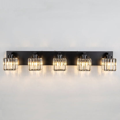 Applique murale de salle de bain à 2/3/4/5 lumières avec abat-jour en cristal