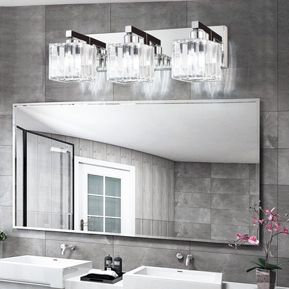 Applique murale de salle de bain à 2/3/4/5 lumières avec abat-jour en cristal