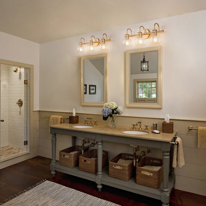 Applique murale de salle de bain à 2/3 lumières avec abat-jour en verre