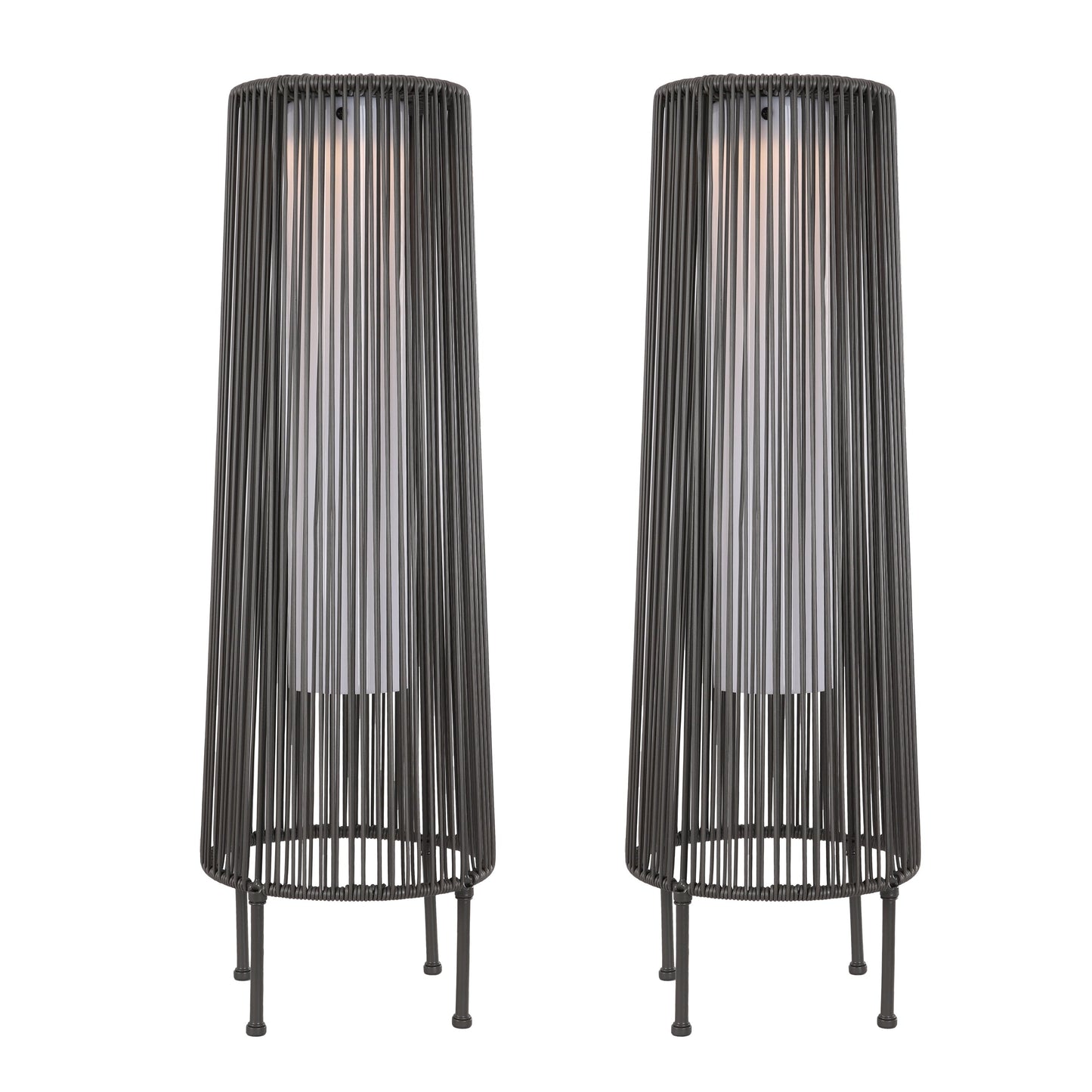 Lot de 2 lampadaires solaires d'extérieur