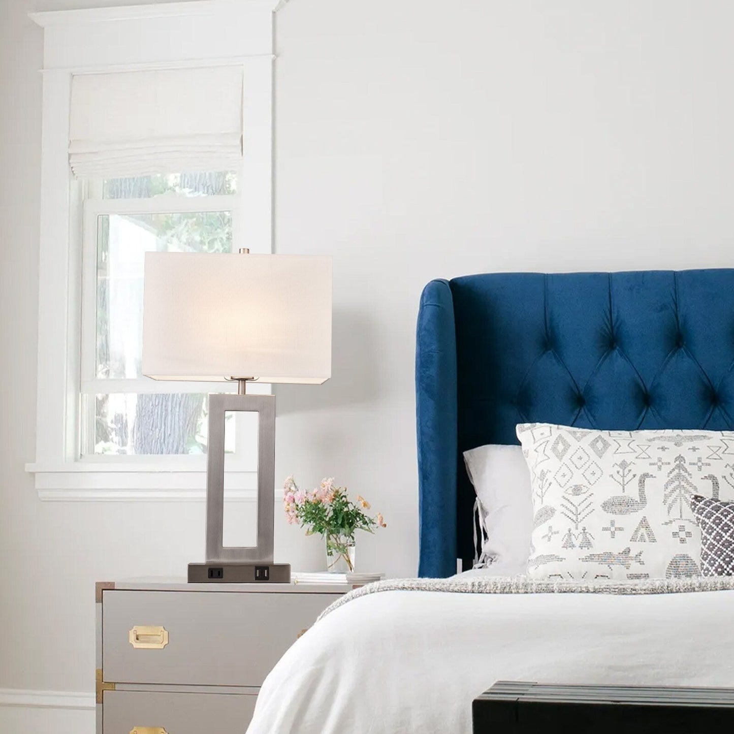 Ensemble de 22 lampes de table USB grises avec commande tactile